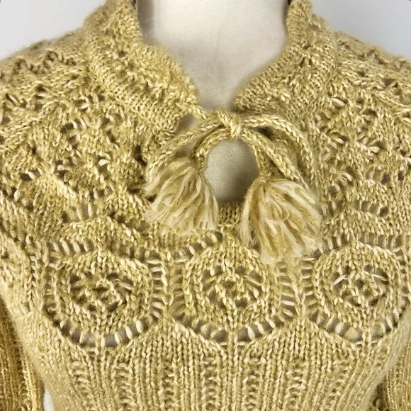 Kenzie golden crochet sweater - Picture 3 of 7